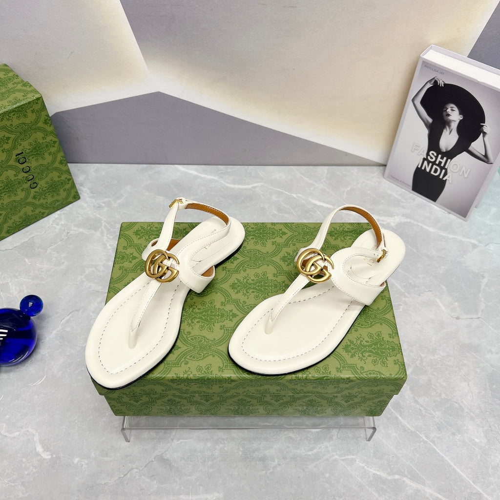 White G Thong Sandal