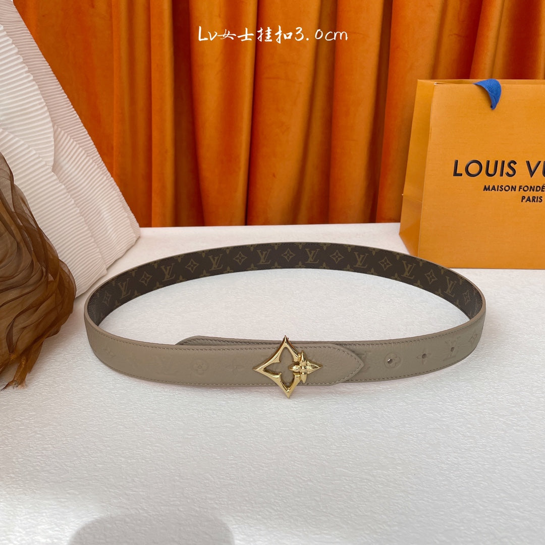 Gray Flowergram Reversible Belt