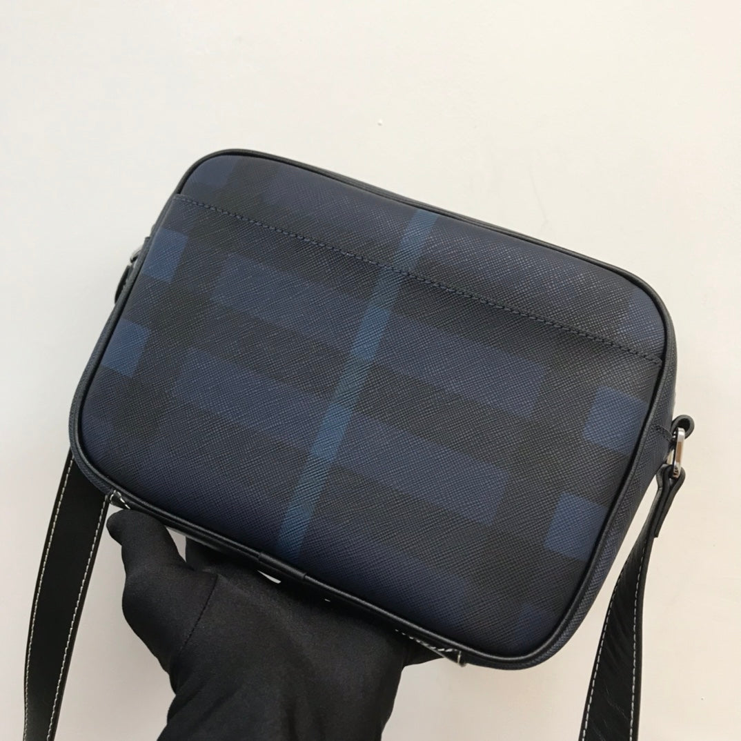 Navy Blue Exaggerated Check BP Bag