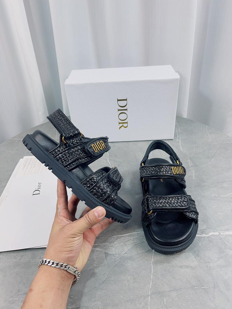 Black Raffia DA Sandal