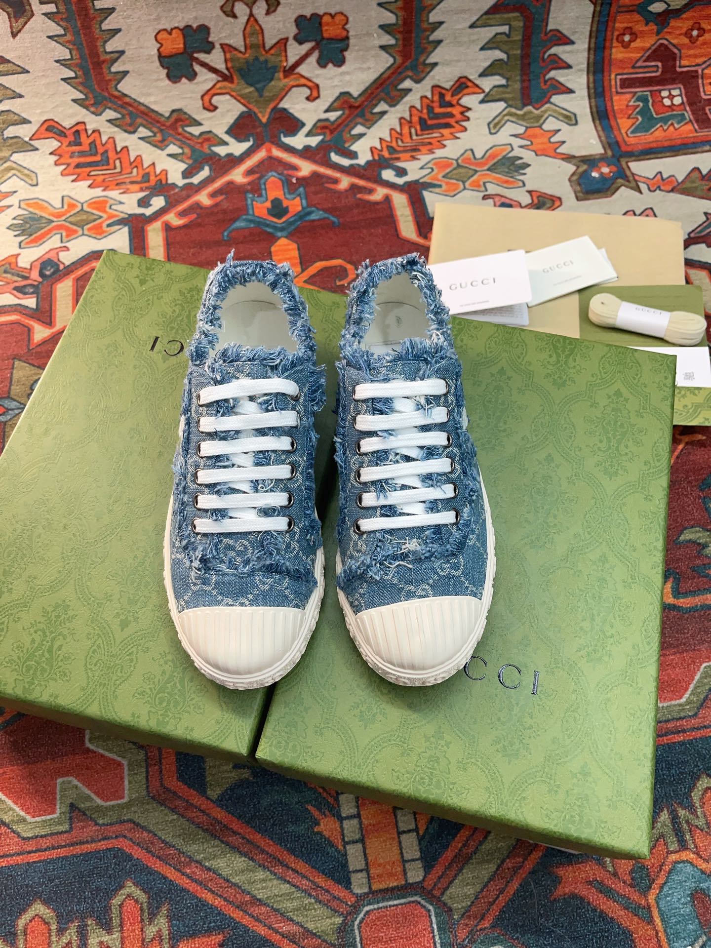 Men's Light Blue GG Denim Sneaker