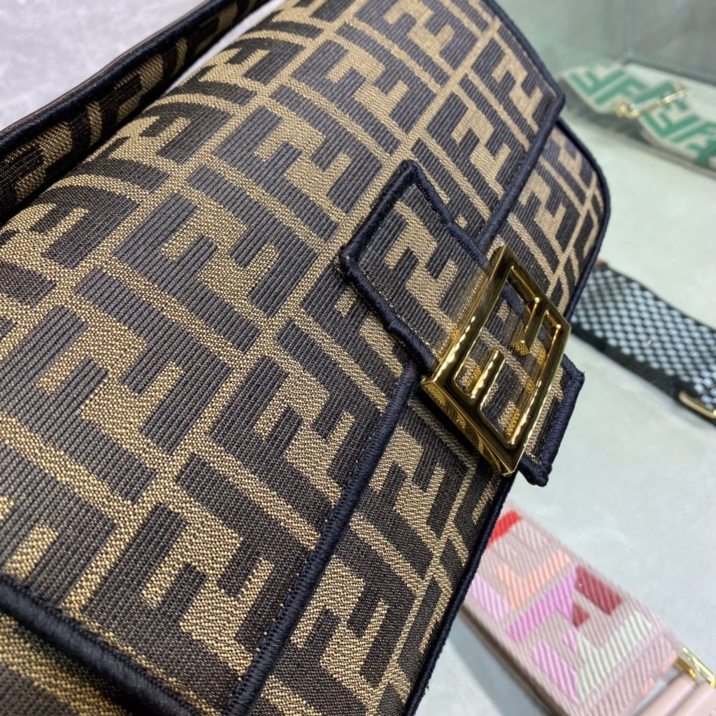 Medium FB brown fabric bag