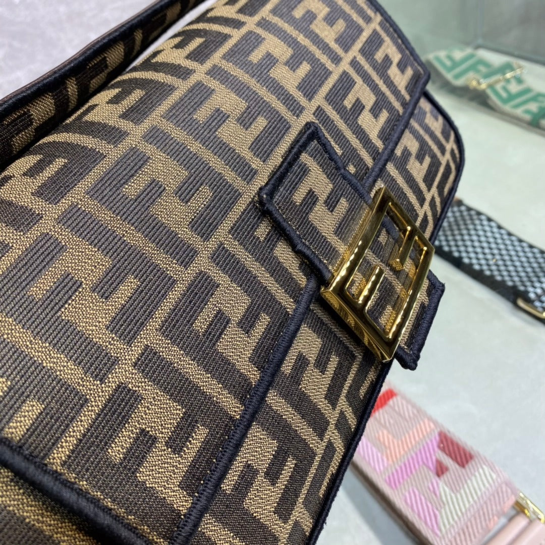 Medium FB brown fabric bag