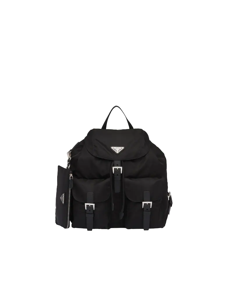 Black medium nylon backpack