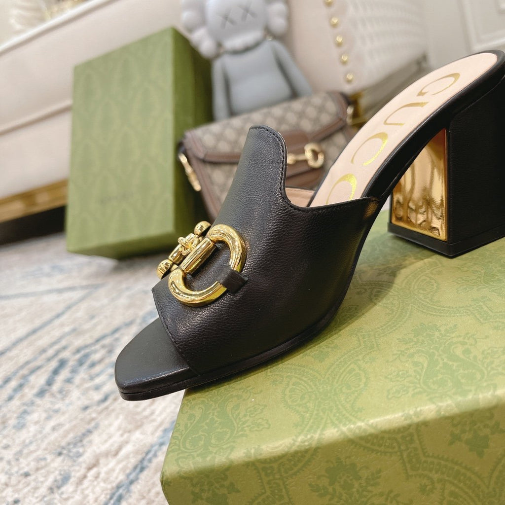 Black G slide sandal
