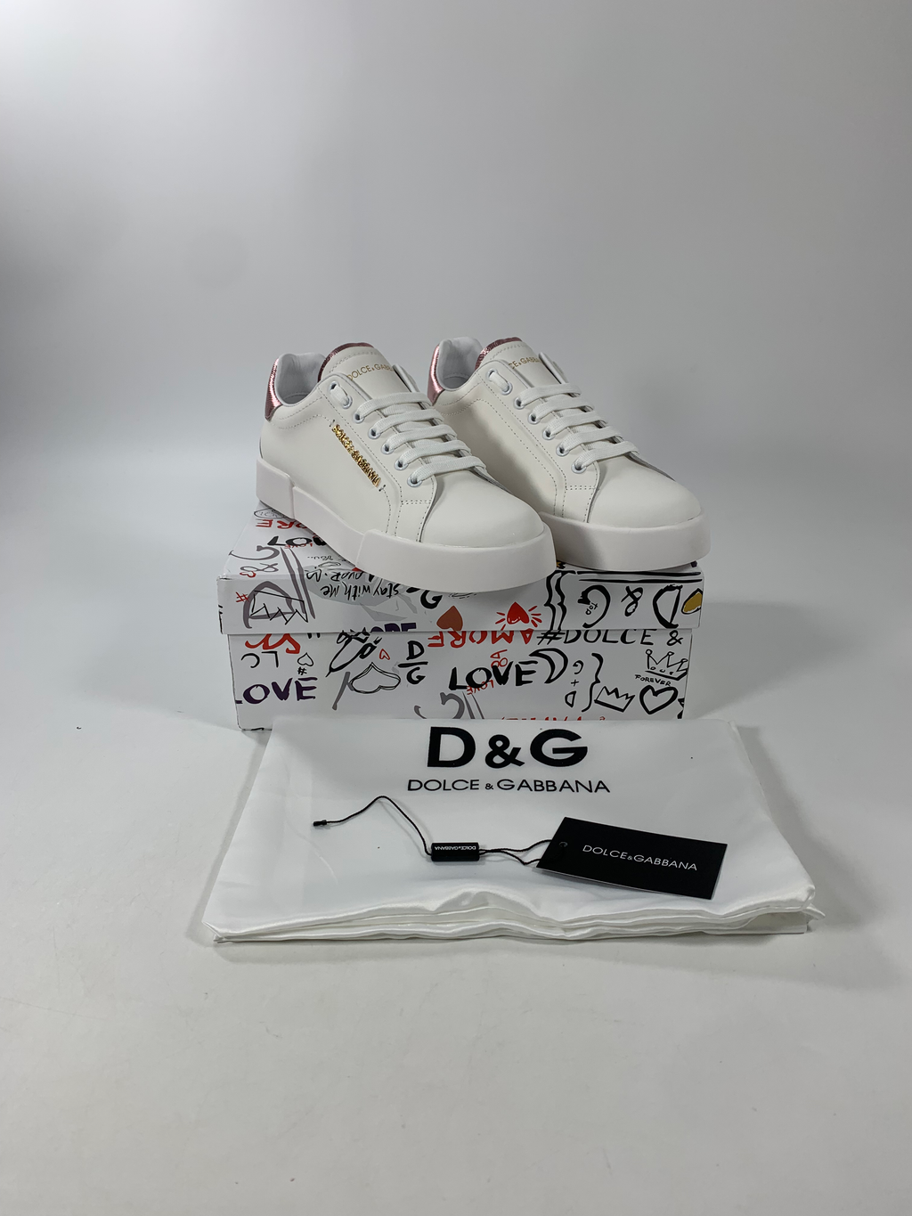 Pink & White DP Sneakers