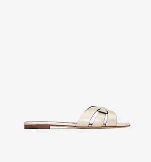 Pale Gold YT Mules In Leather