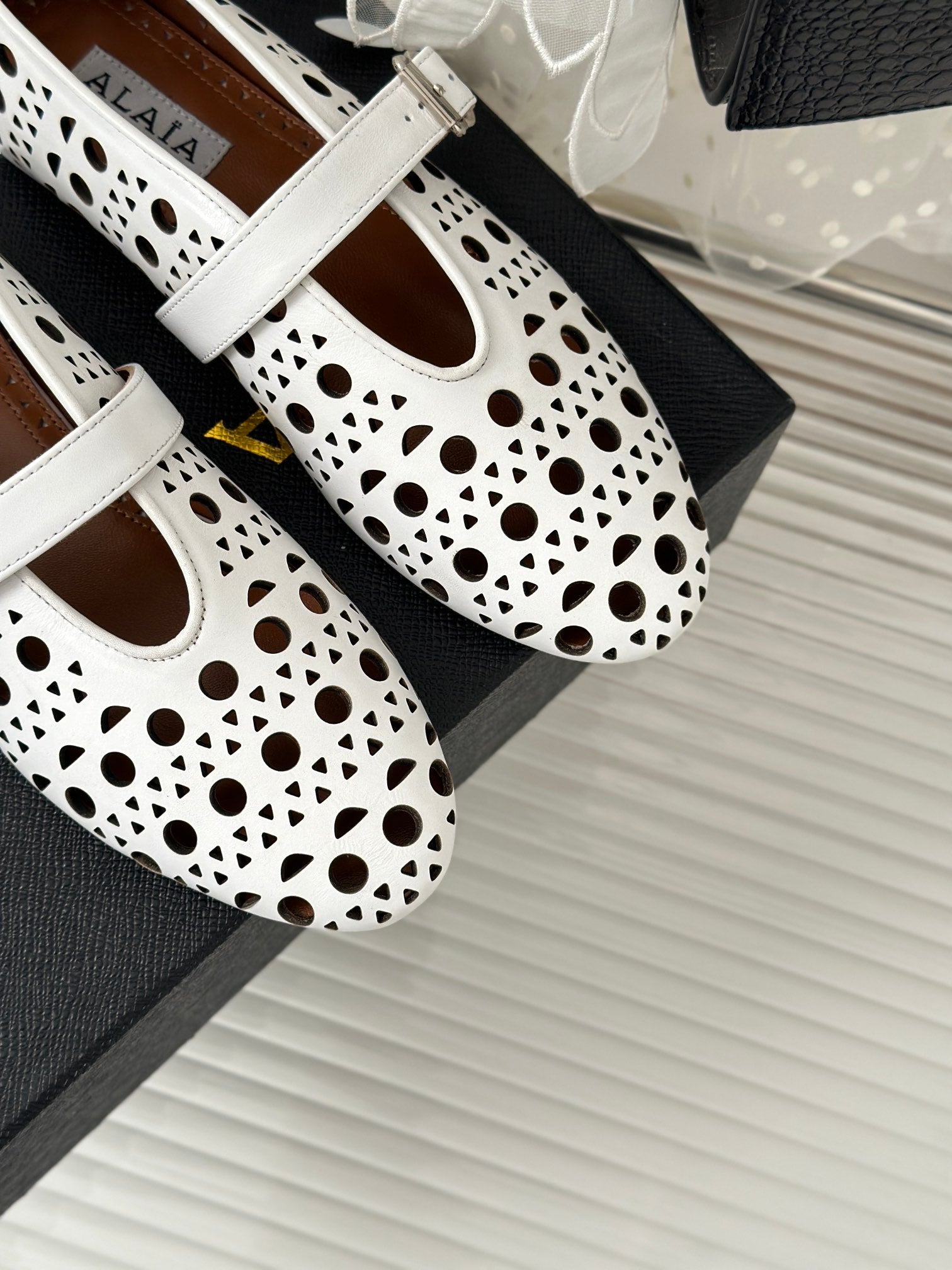 White AV Ballet Flats