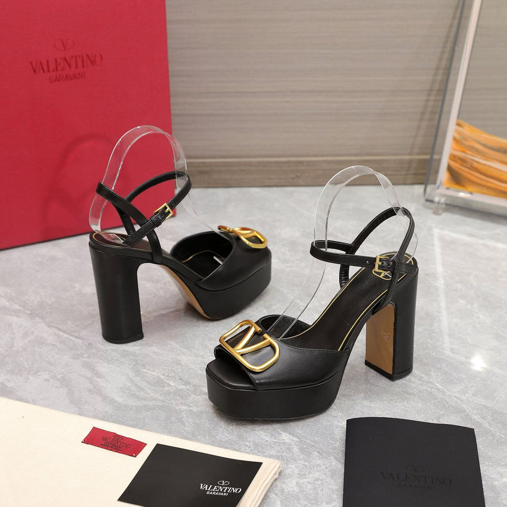 Black 115mm Platform Sandals