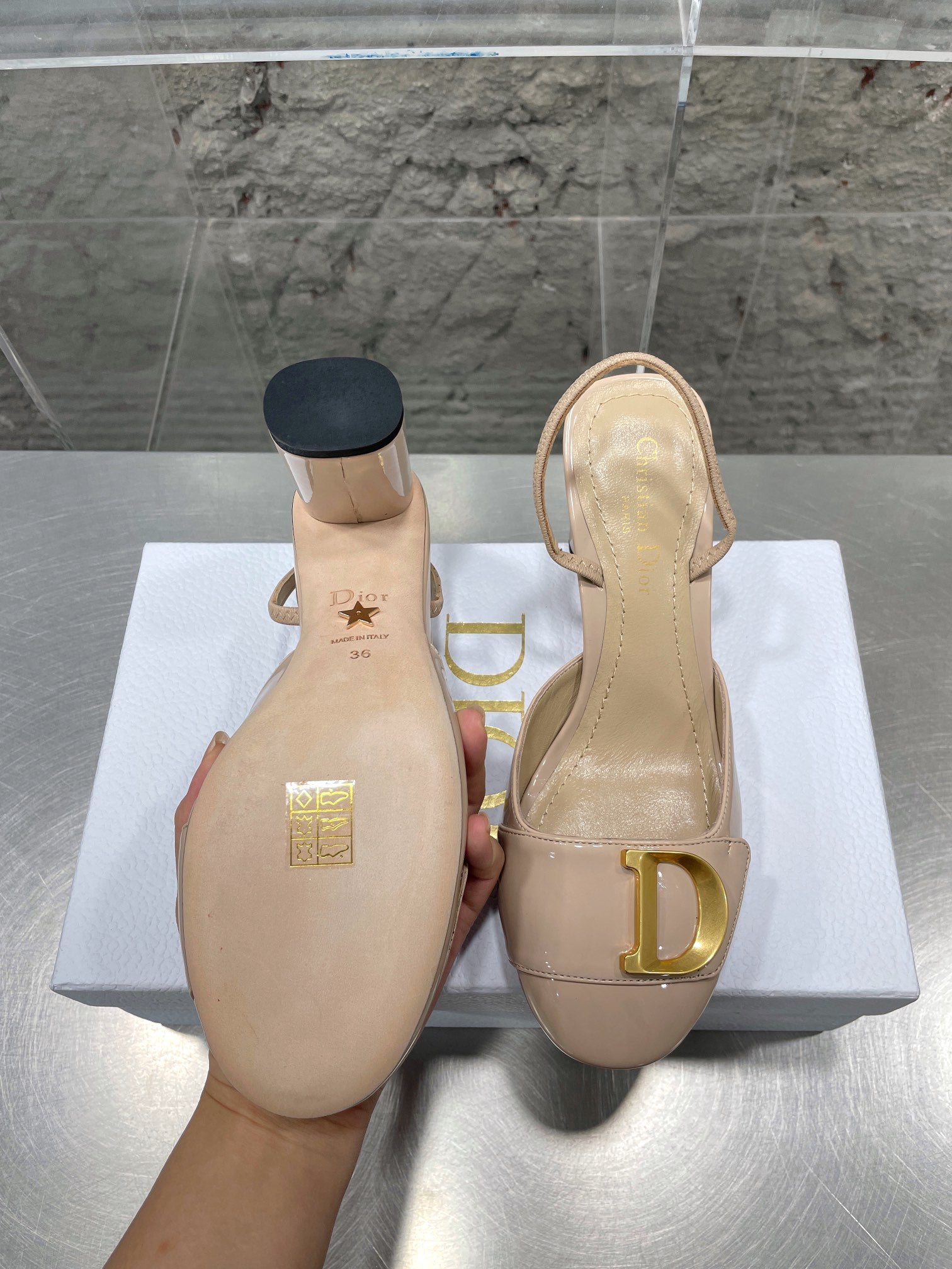 Nude CD Slingback Pump