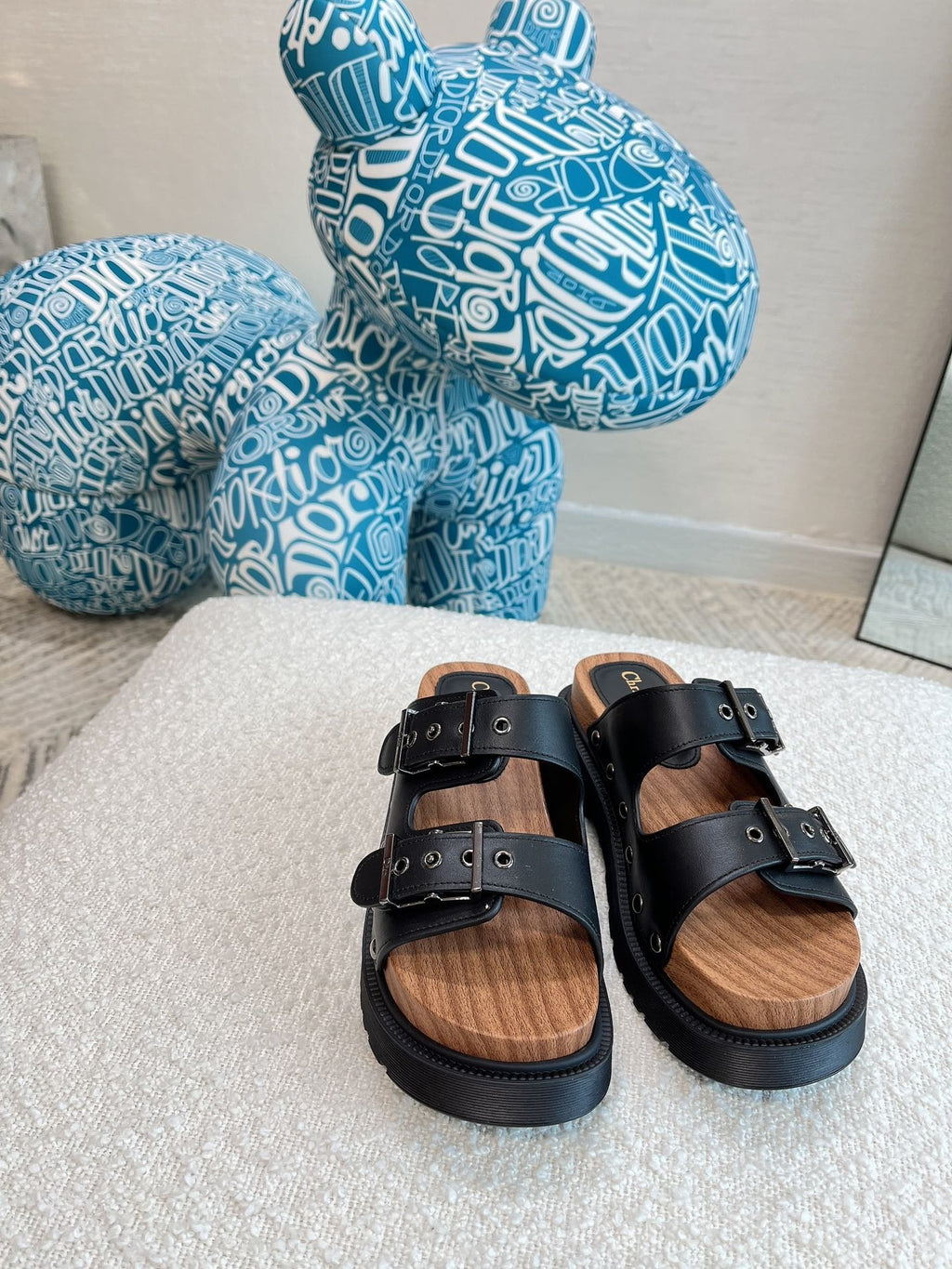 Black DQ strap sandal