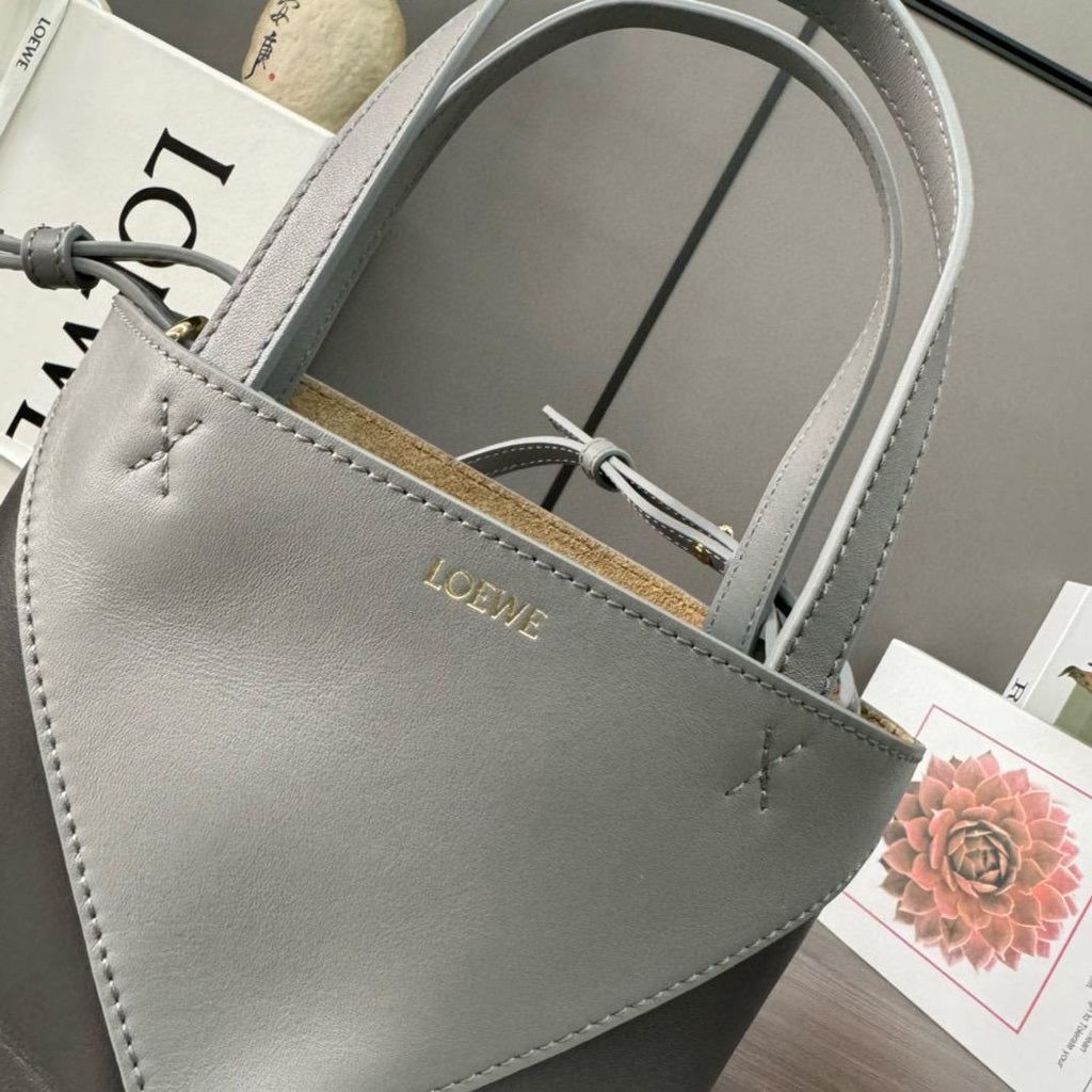 Pearl Grey/Dark Grey Mini Puzzle Fold Tote