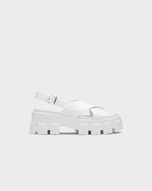 White PM brushed leather sandals