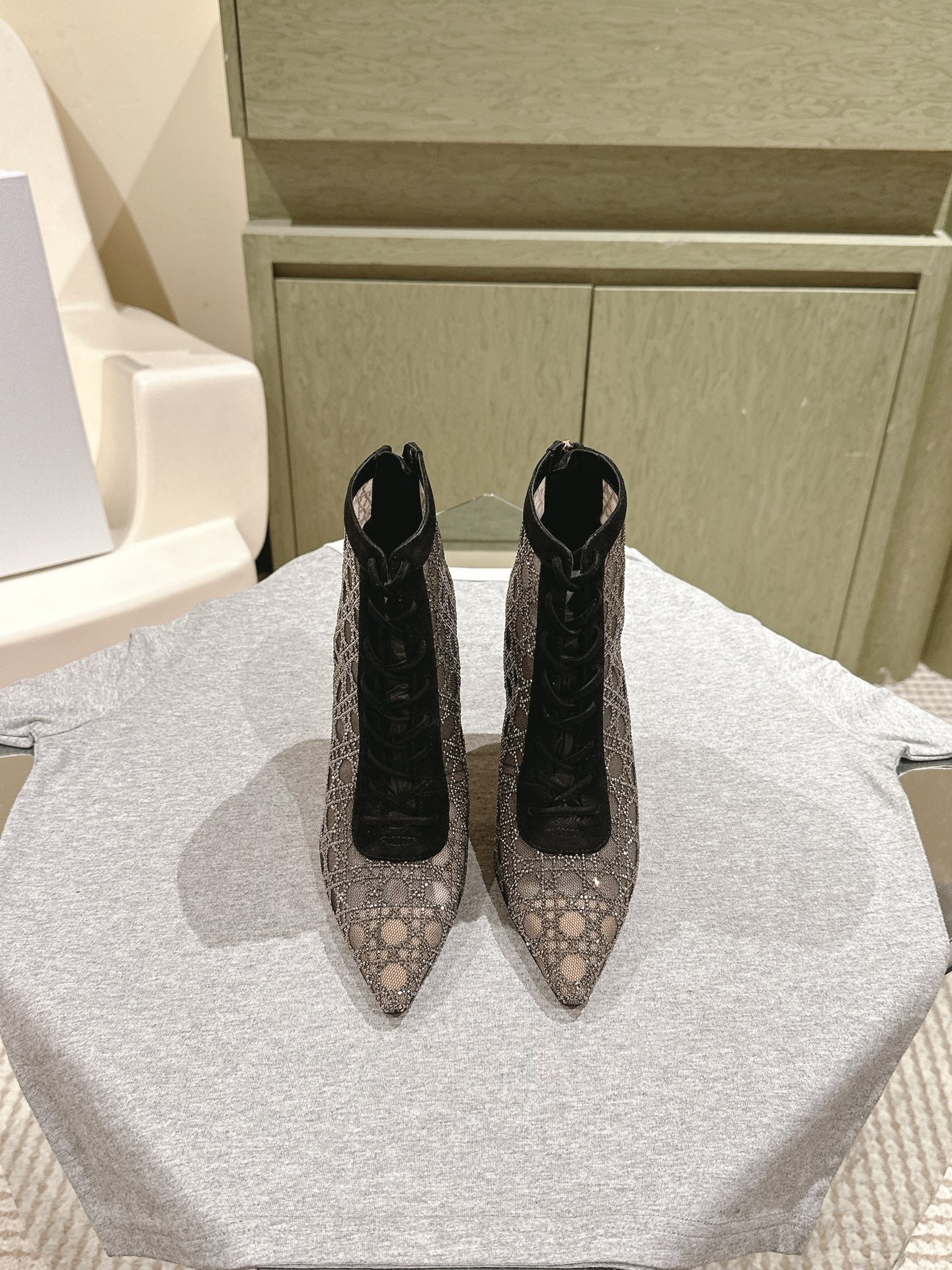 Black & Nude Capture Heeled Ankle Boot