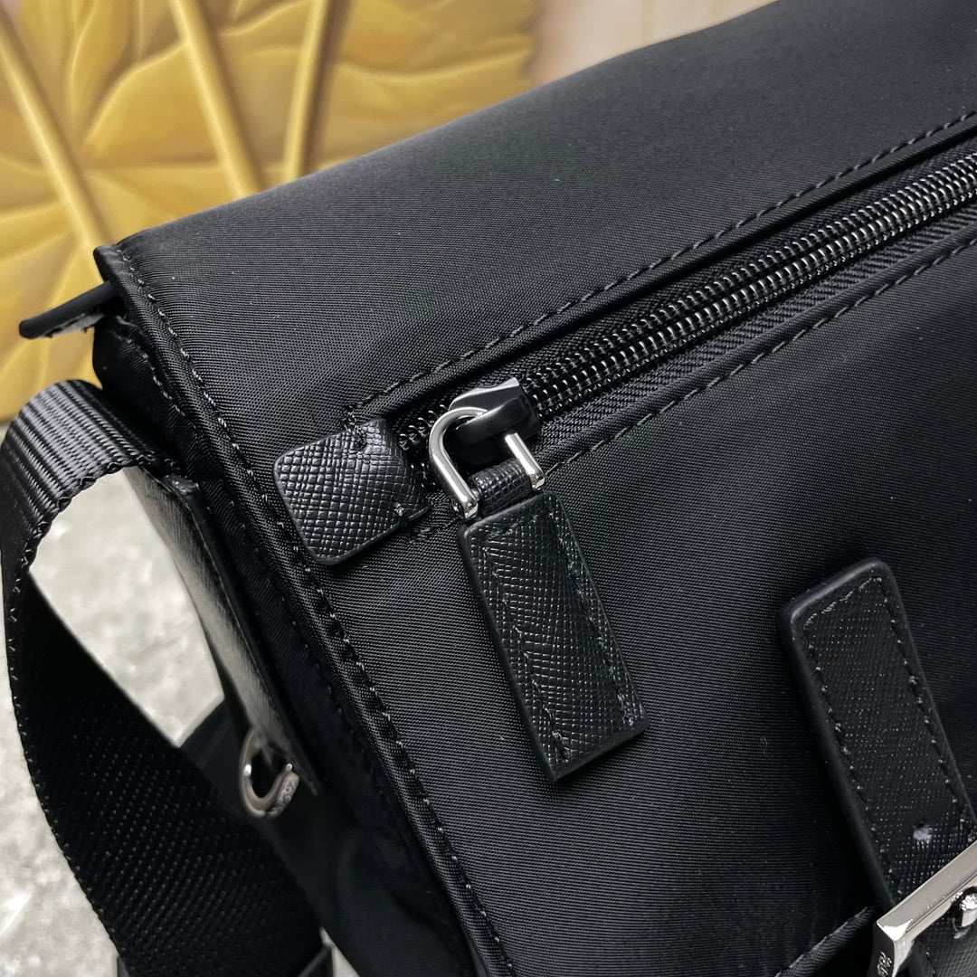 Black Re-Nylon Shoulder Bag
