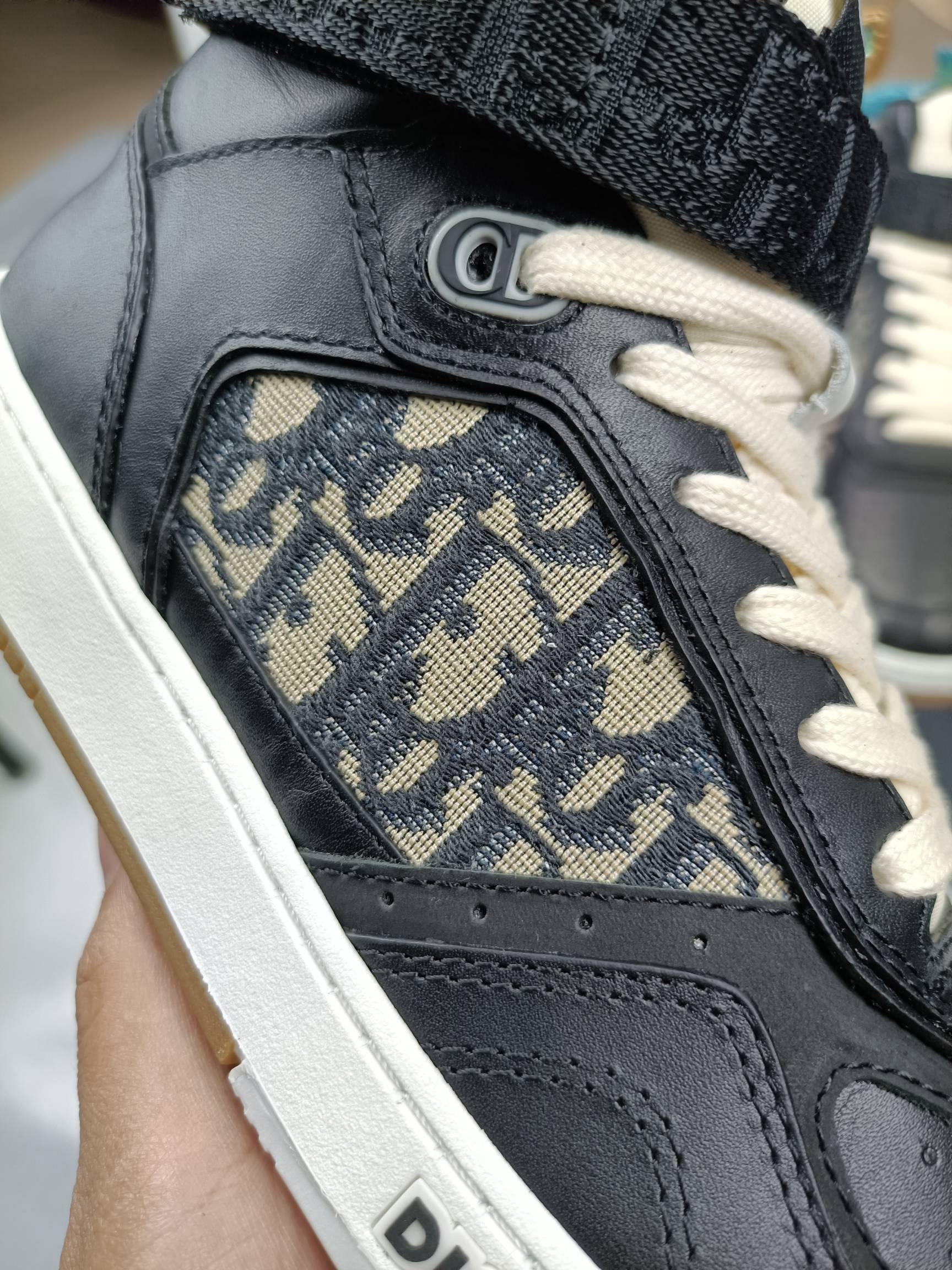 Women's Black DB mid-top sneaker