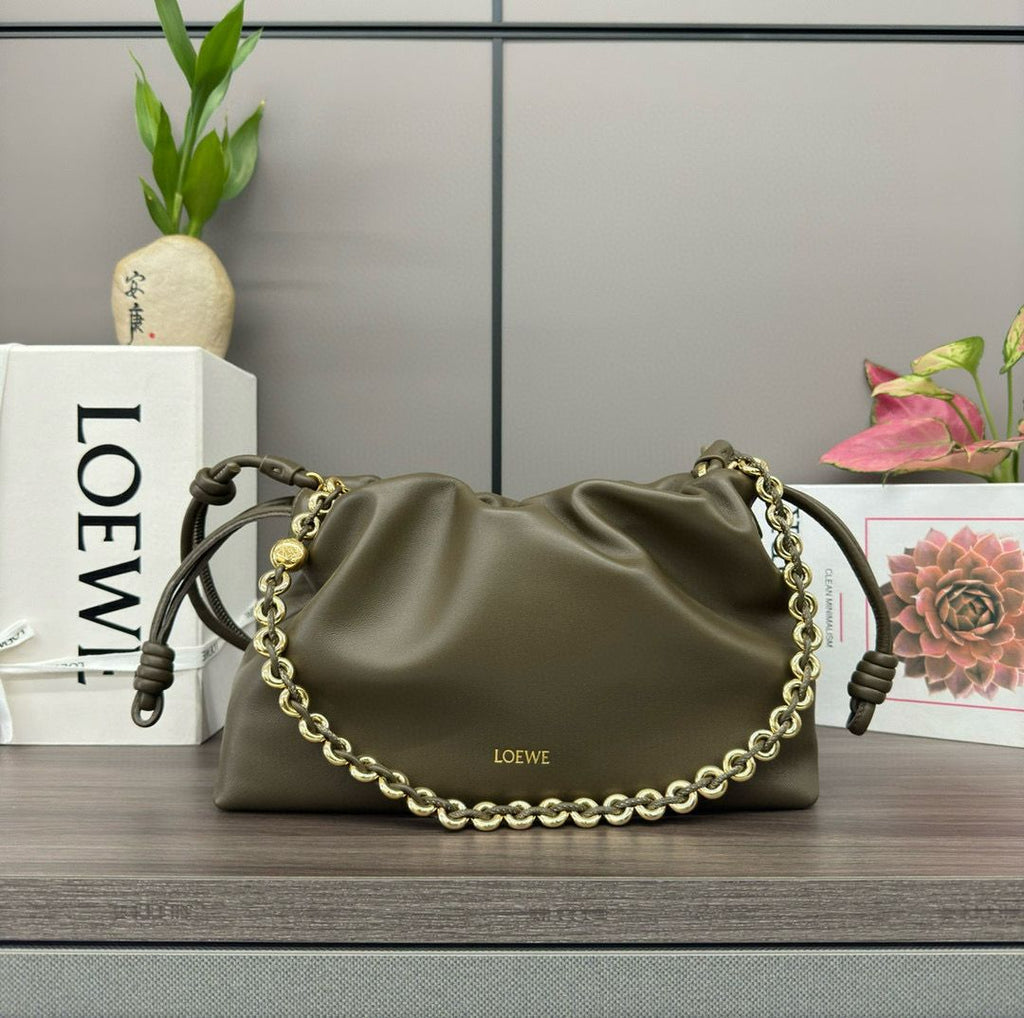 Dark Khaki Green Medium Flamenco Purse