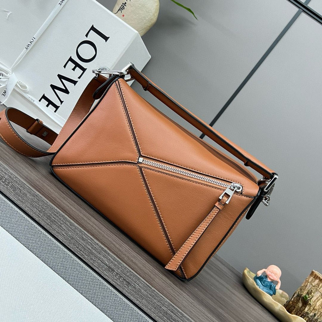 Tan LP small leather shoulder bag