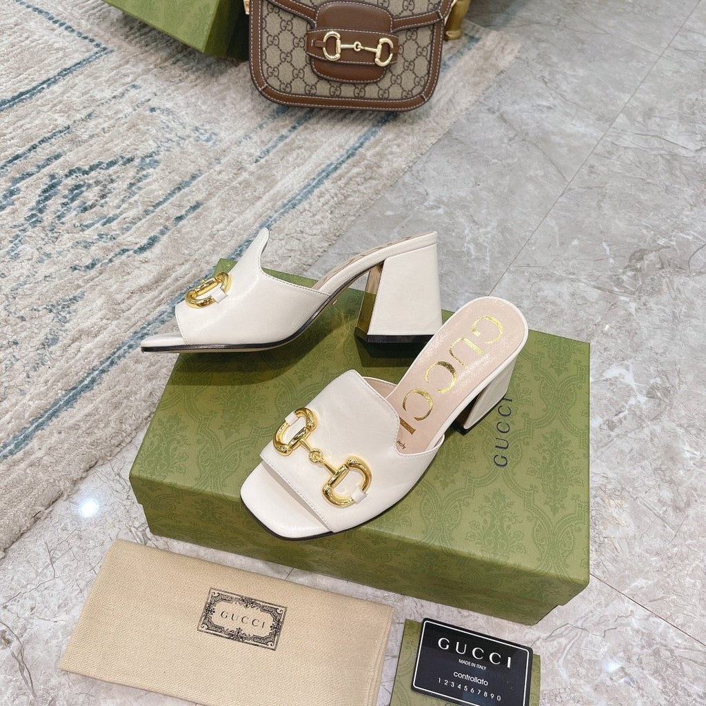 White G slide sandal