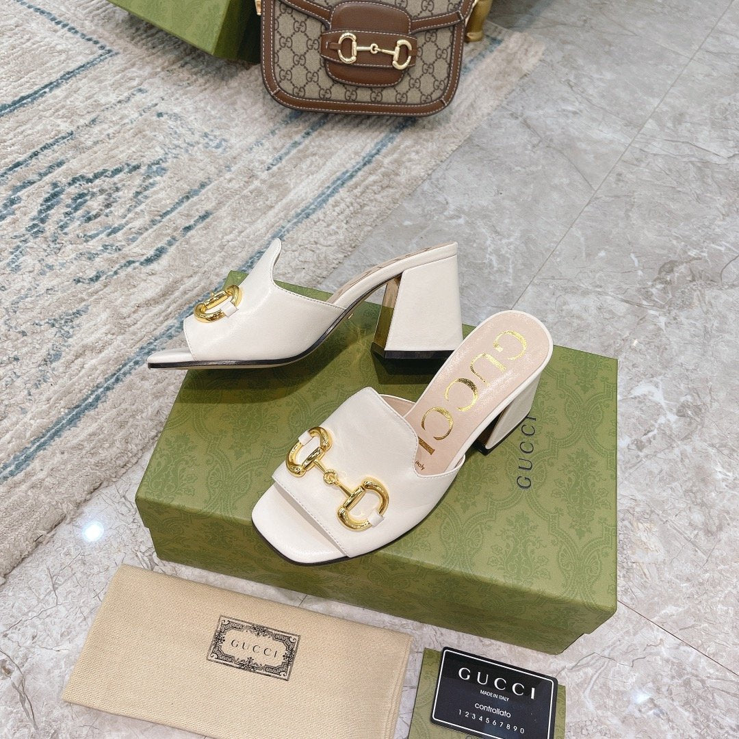 White G slide sandal