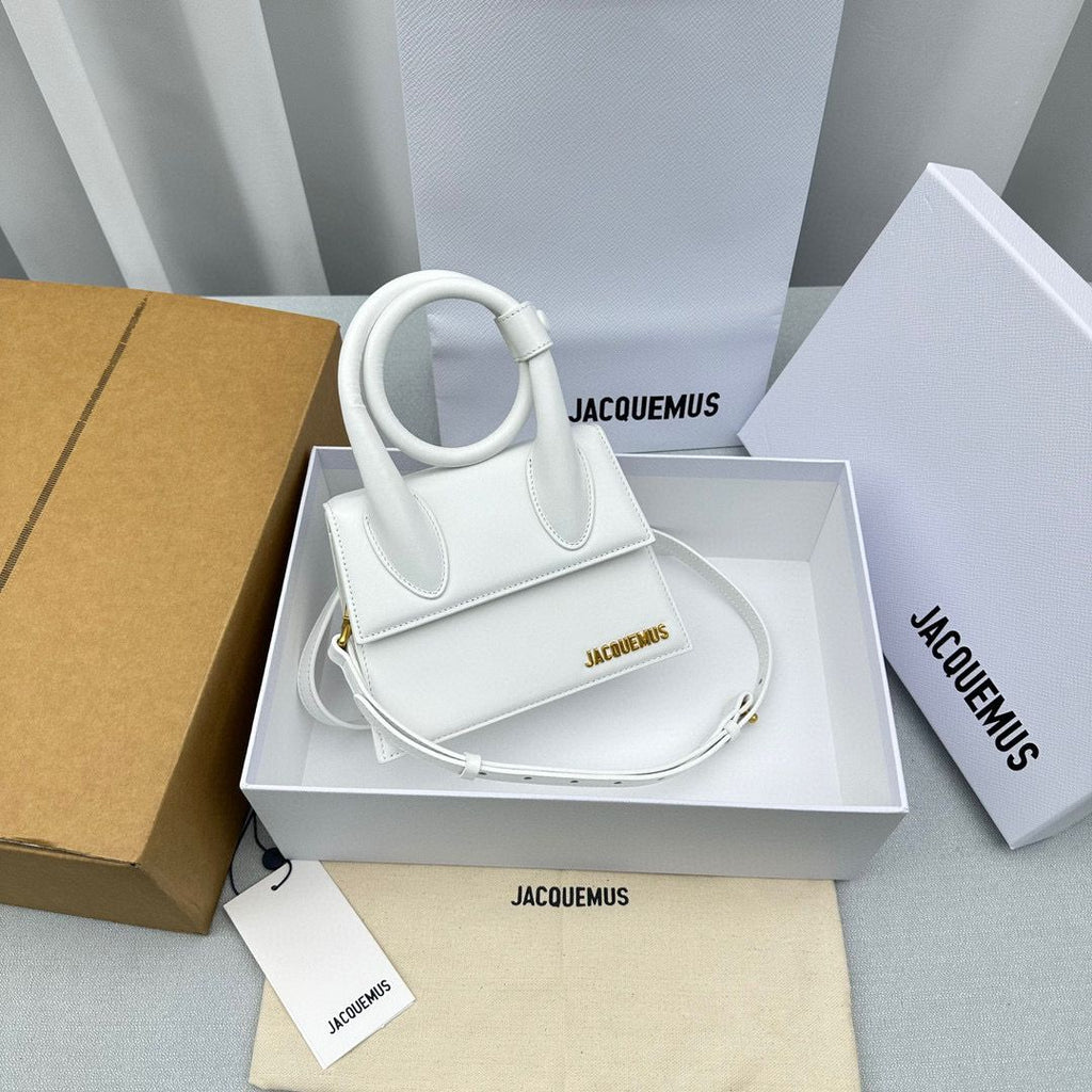 White LC Noeud Coiled Handbag