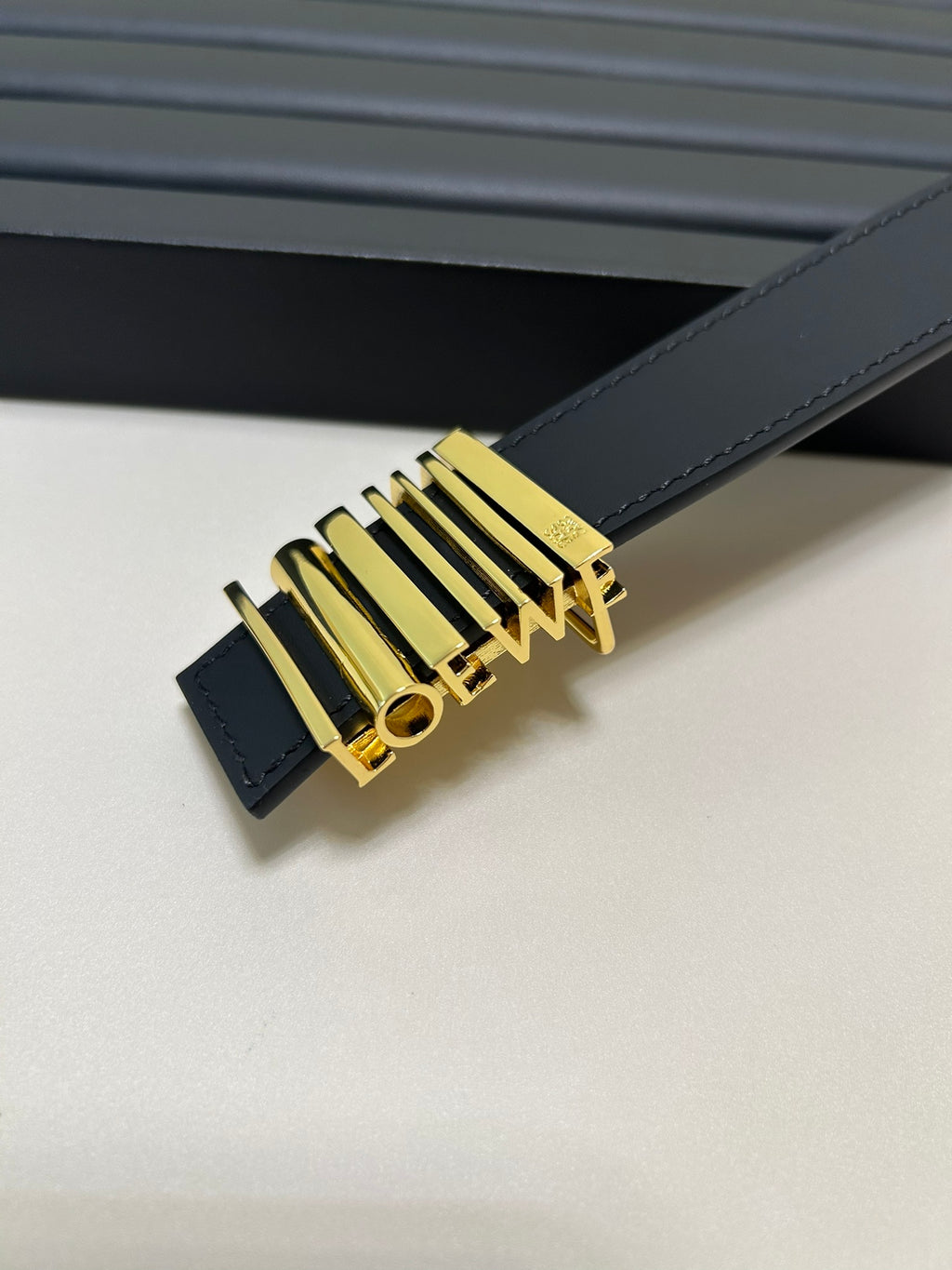 Black/Gold Graphic Belt