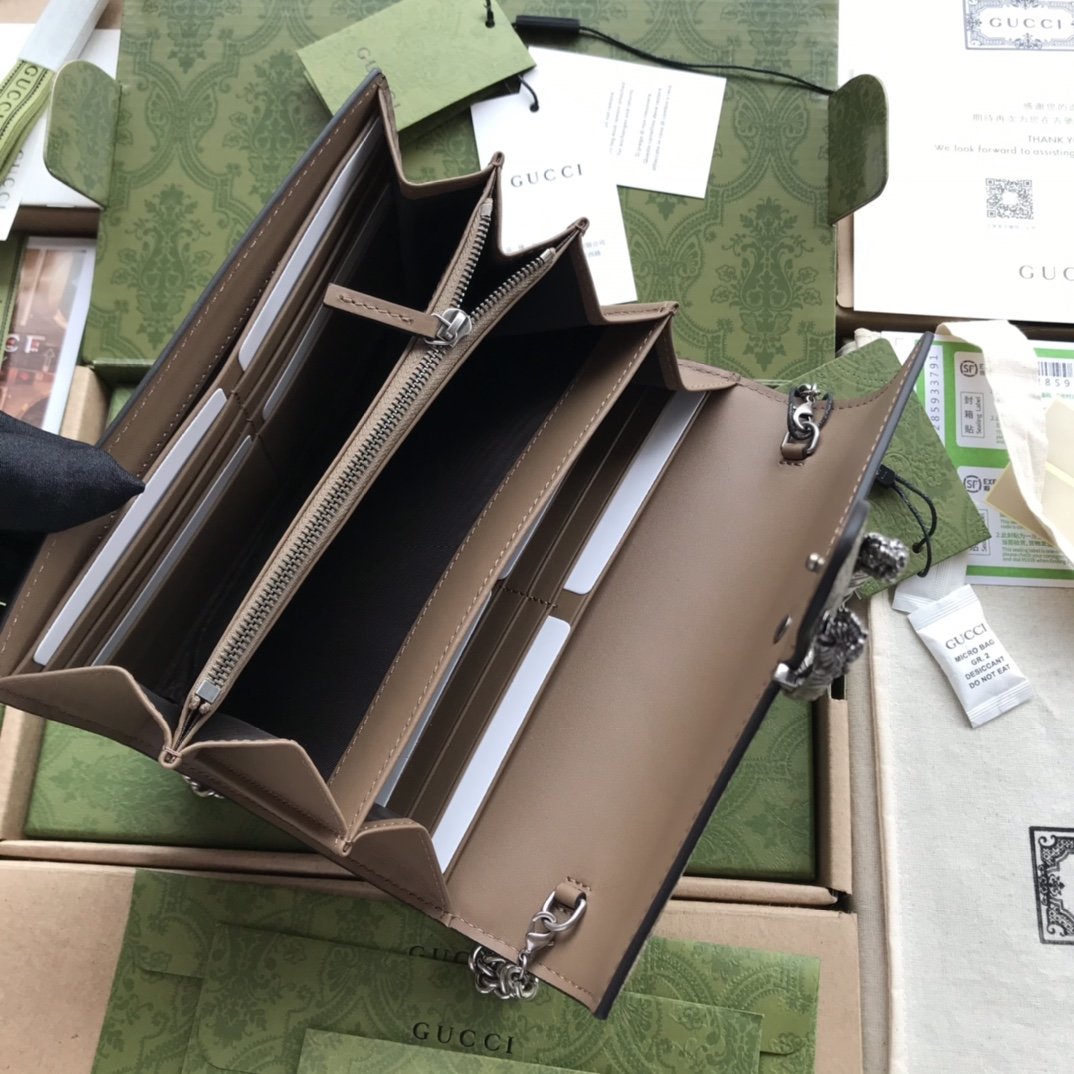 Beige DG supreme chain wallet