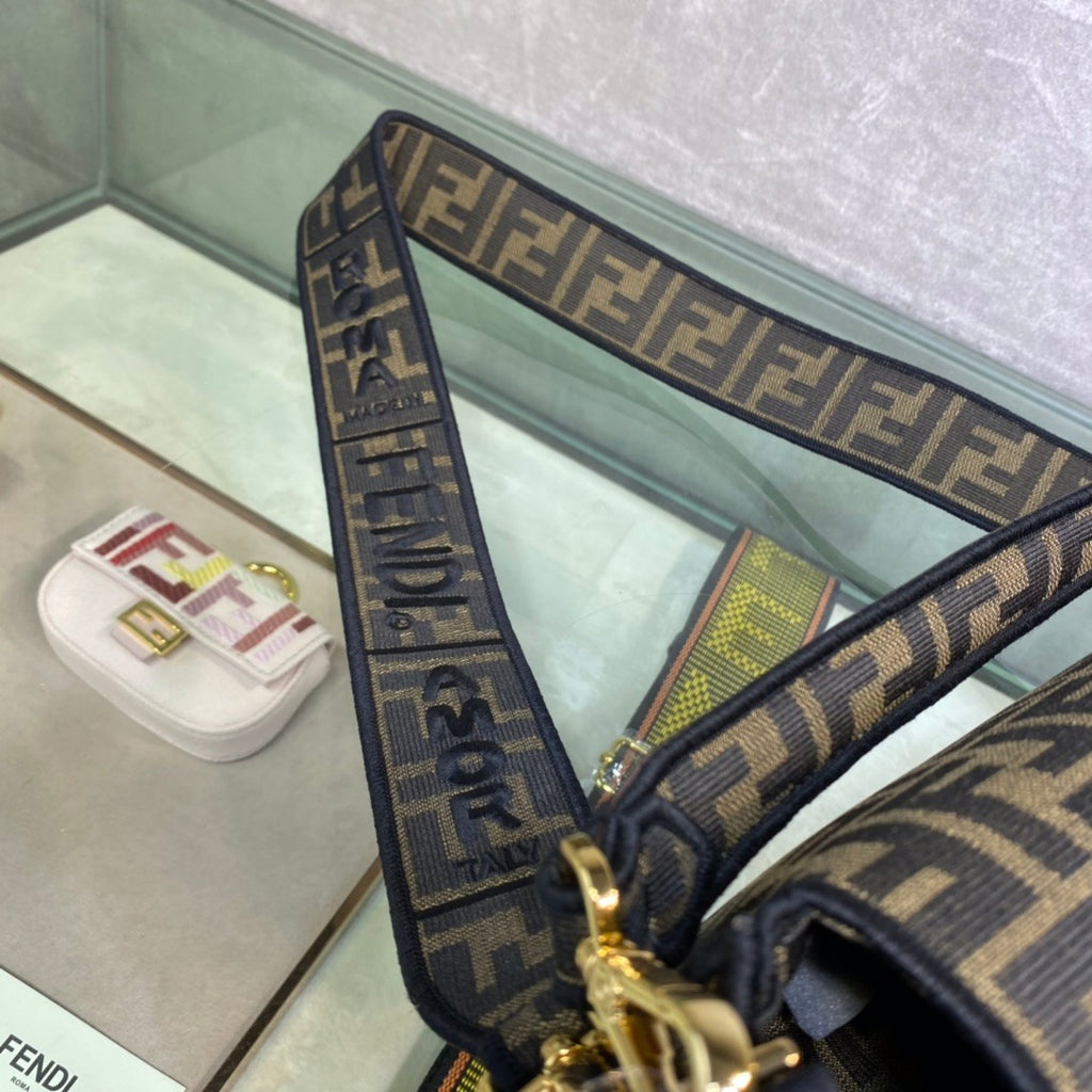 Medium FB brown fabric bag