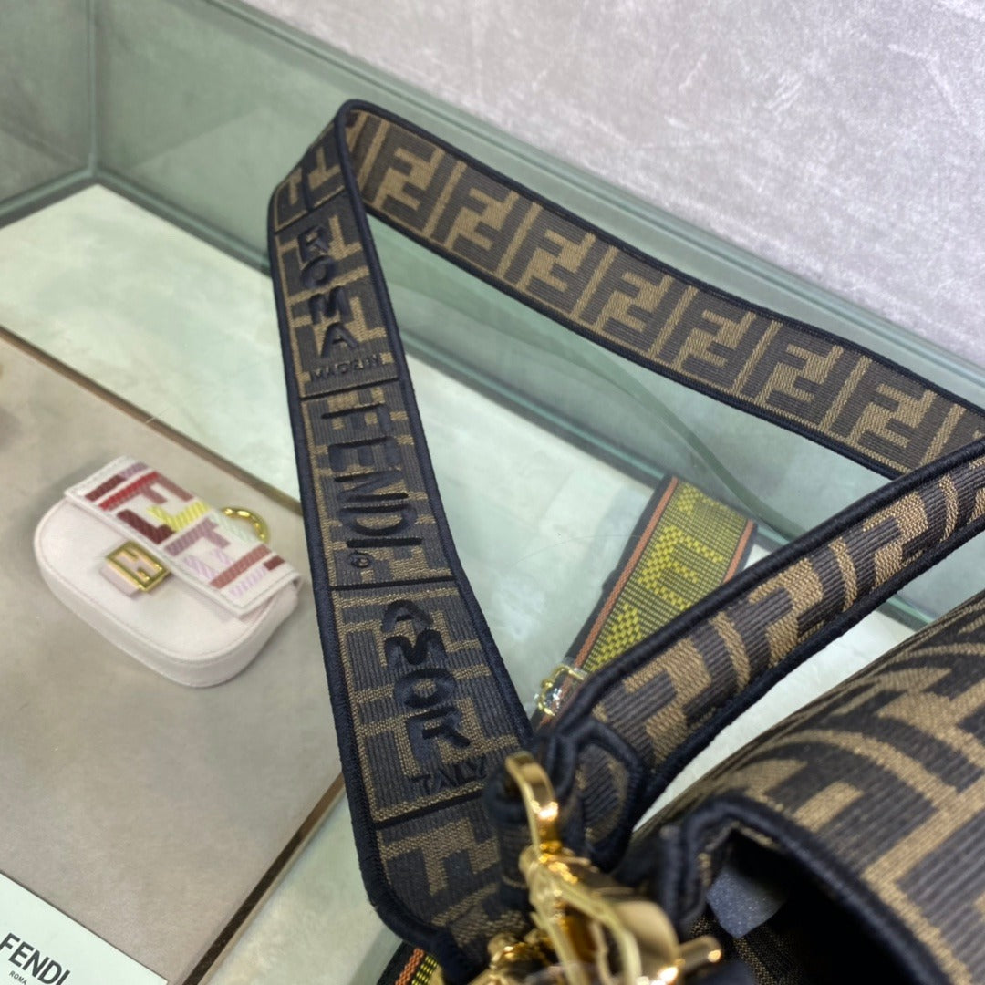 Medium FB brown fabric bag