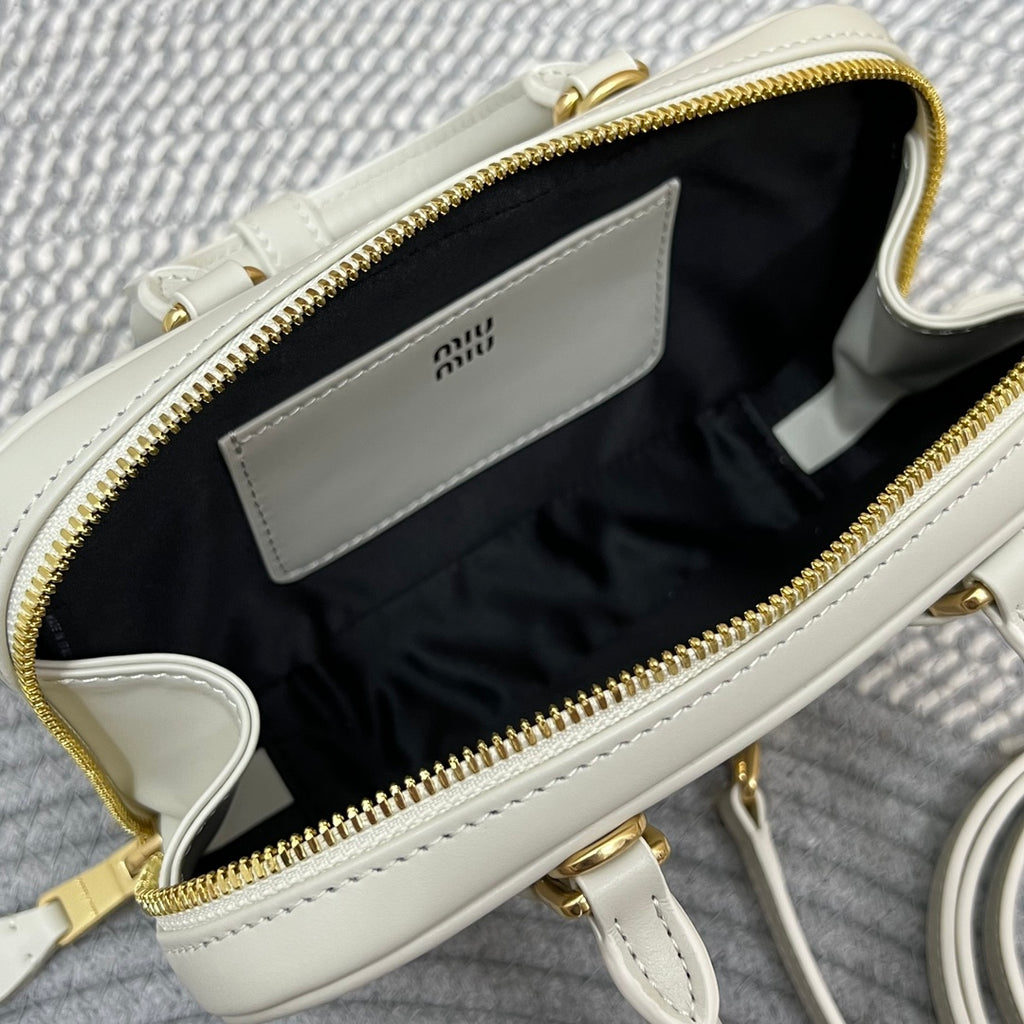 Chalk White Arcadie Leather Mini-Bag