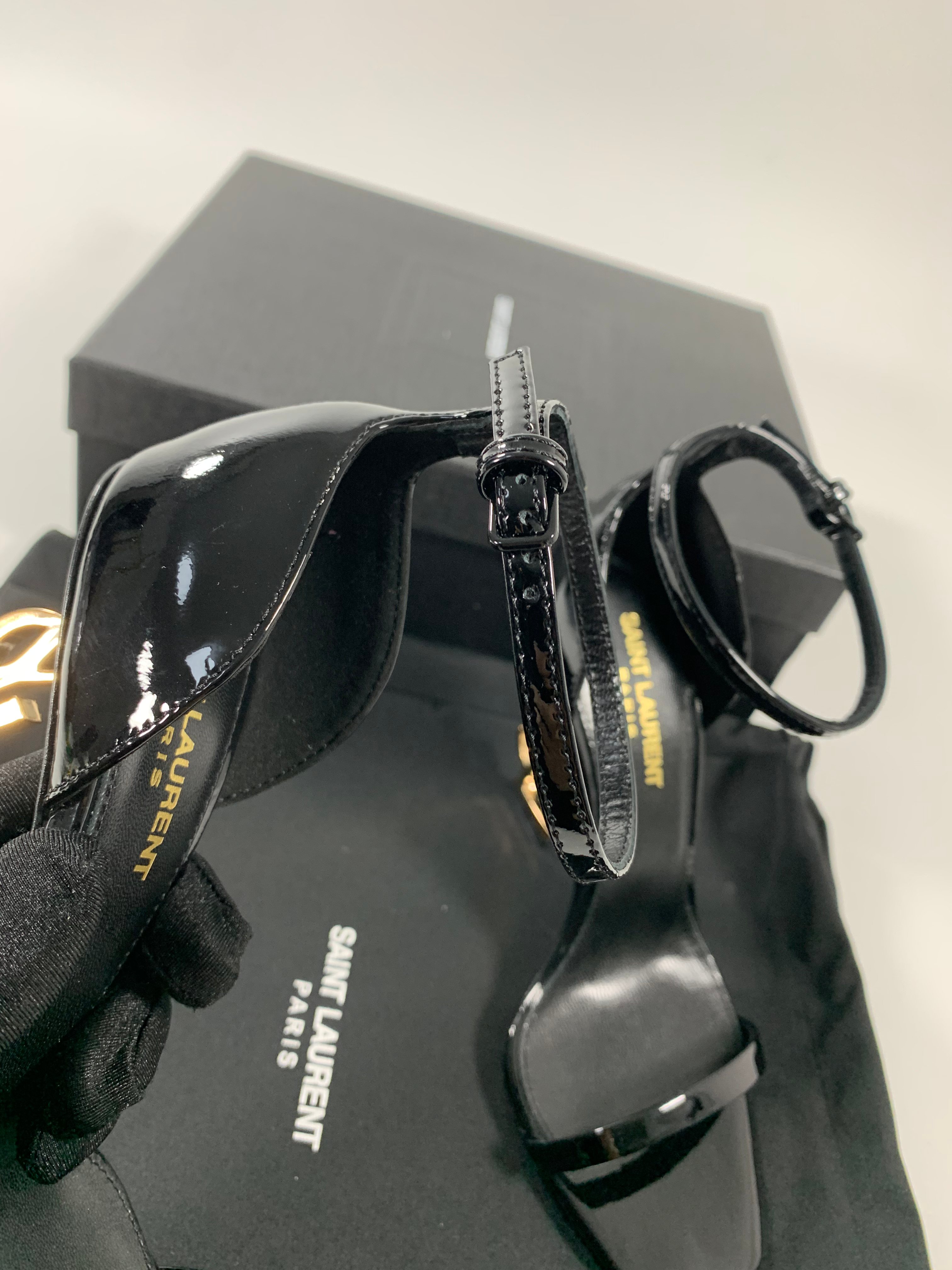 Black Opyum Sandals In Patent Leather