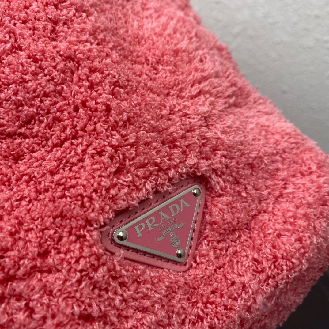 Pink & Black terry tote bag