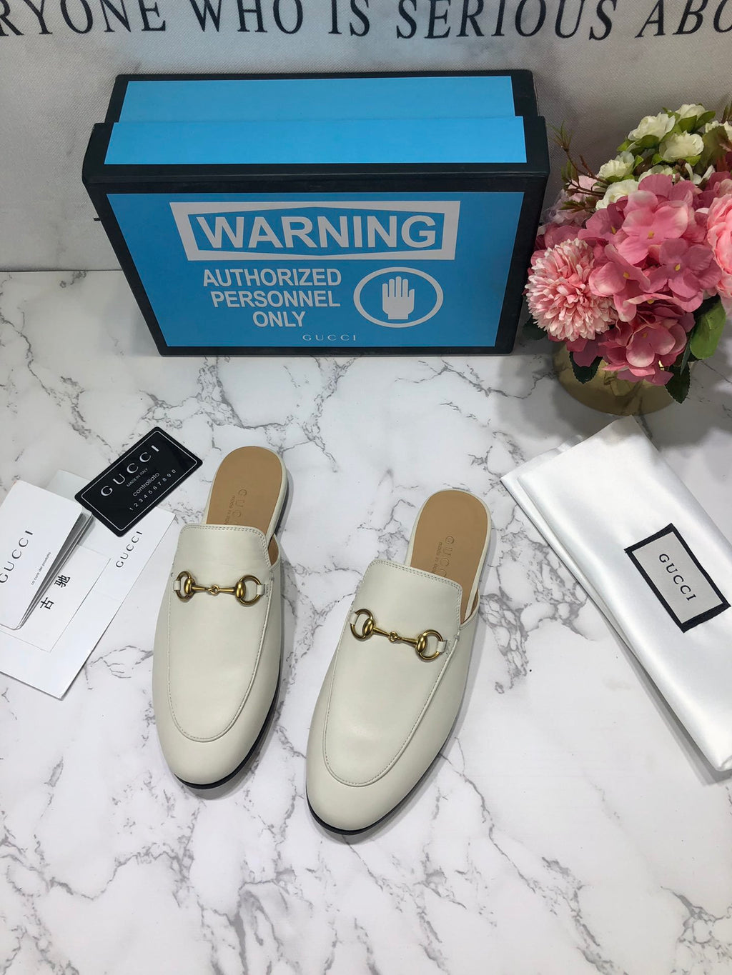 White GP leather slippers