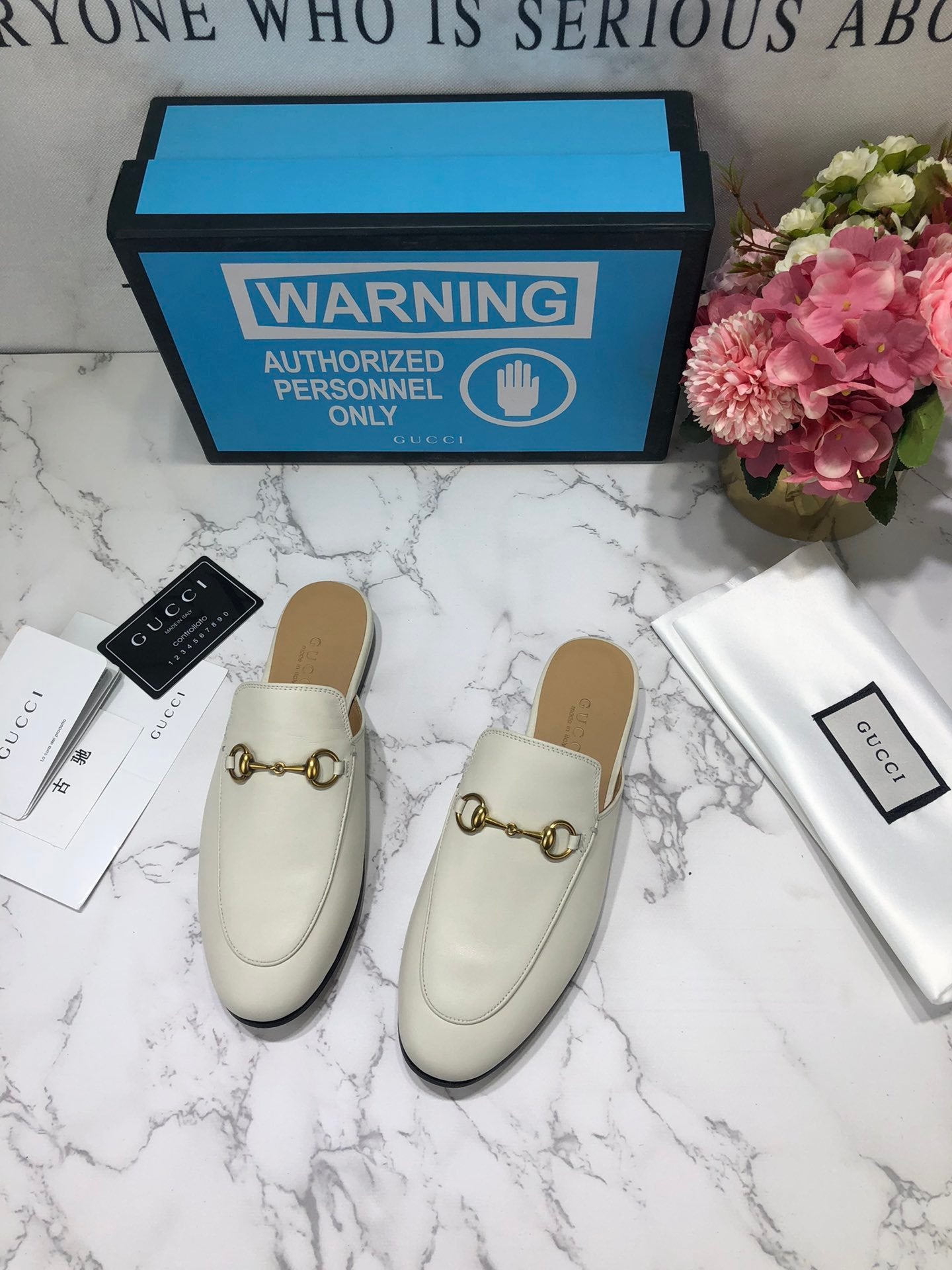 White GP leather slippers
