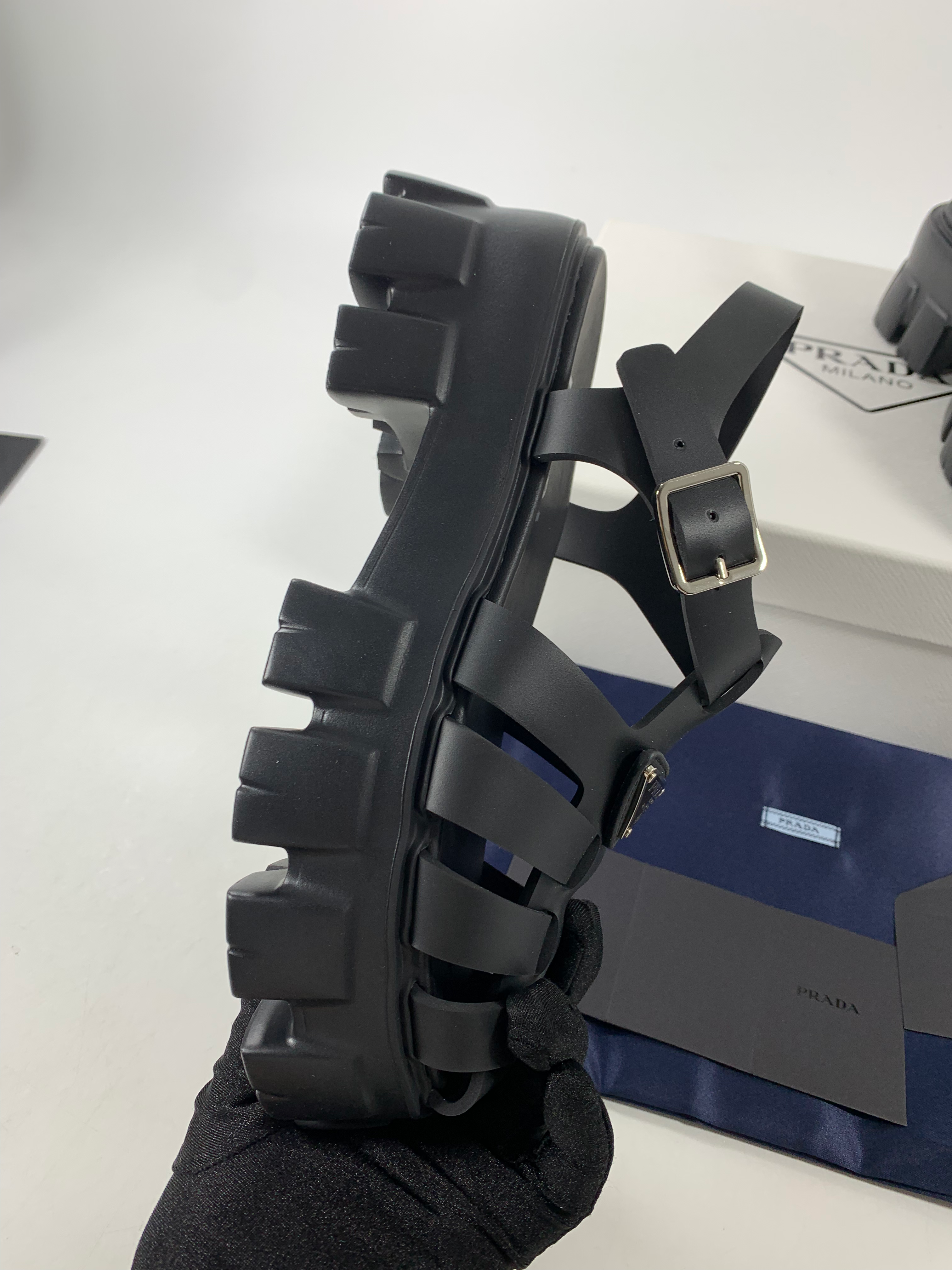 Black PF rubber sandals