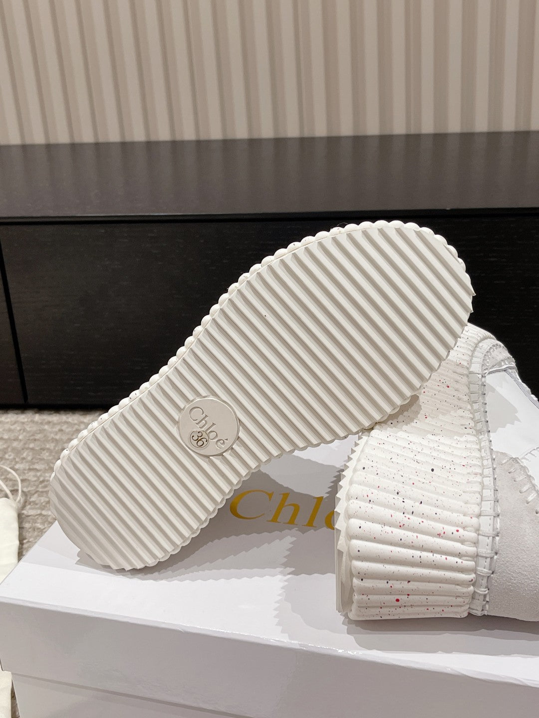 White Nama Wedge Sneaker