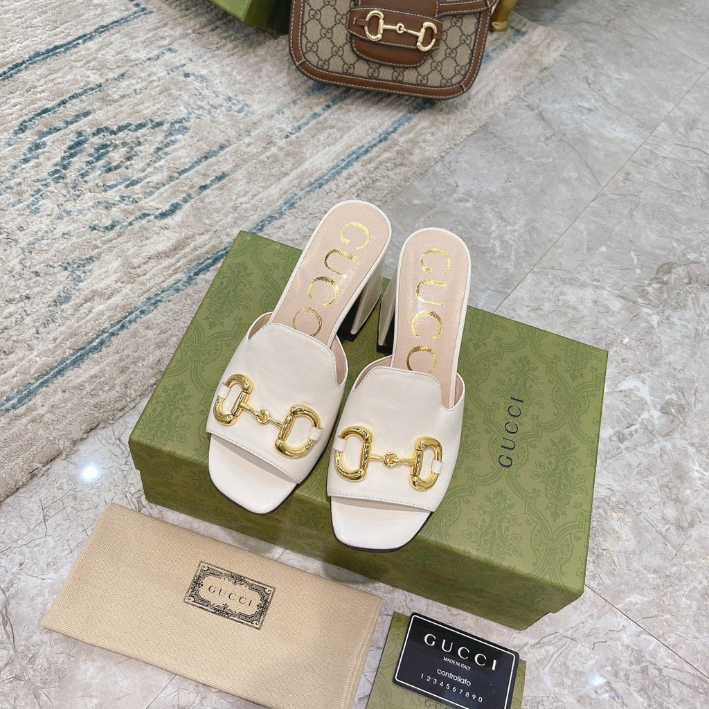 White G slide sandal