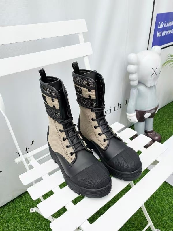 Taupe and Black DM ankle boot