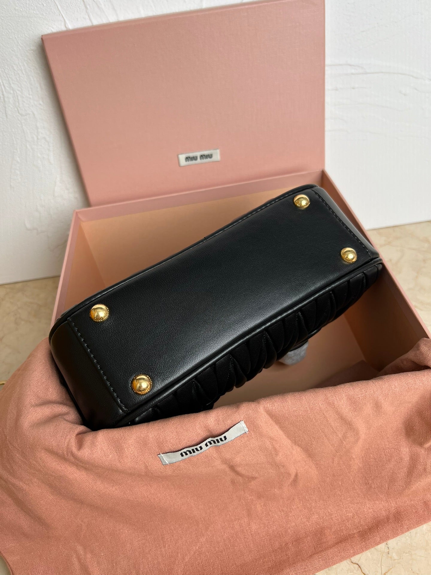 Black Arcadie Matelassé Leather Bag