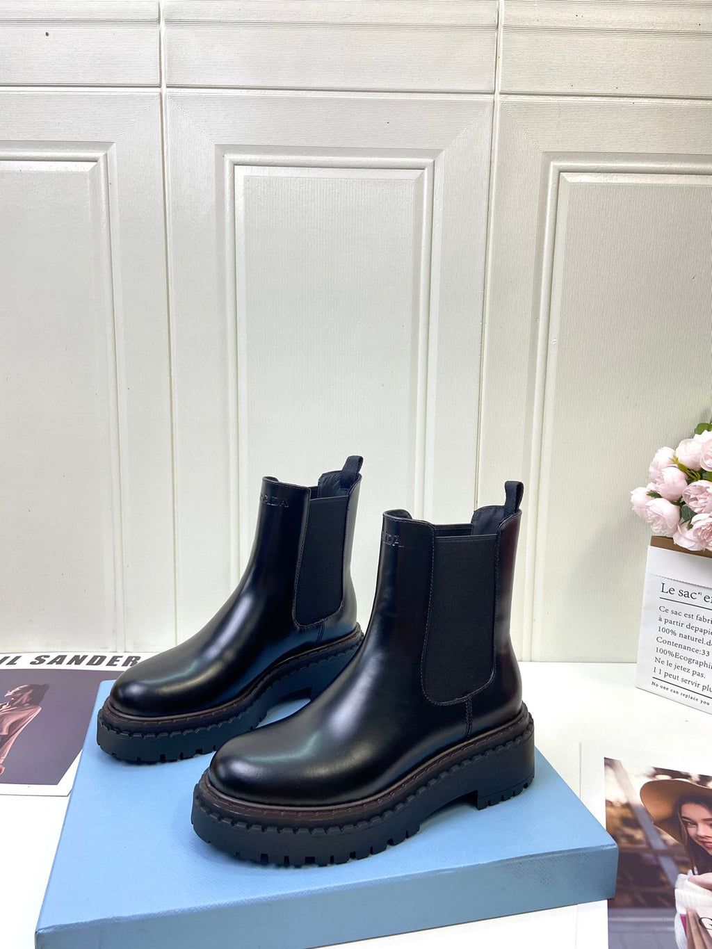 Black Leather Chelsea Boots