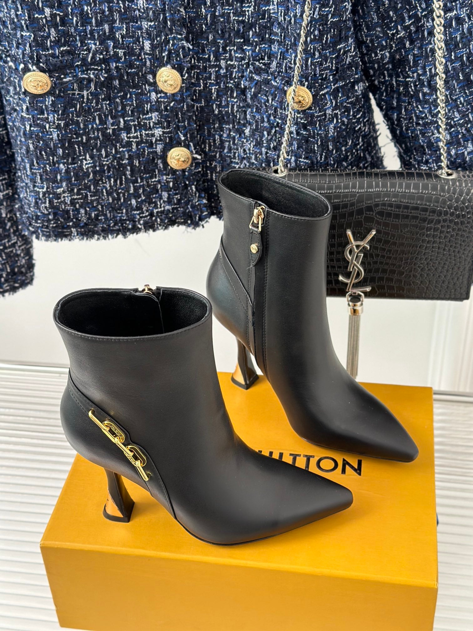 Black Sparkle Ankle Boot