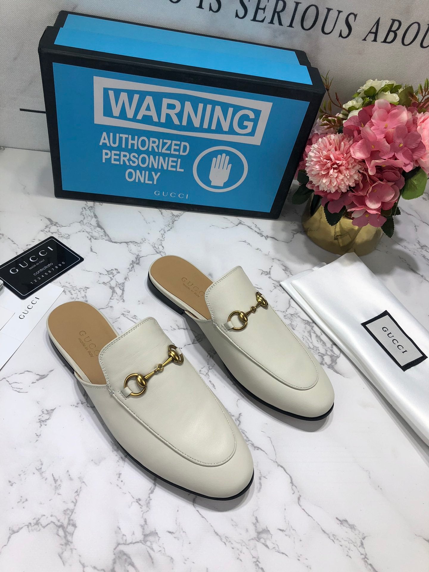 White GP leather slippers