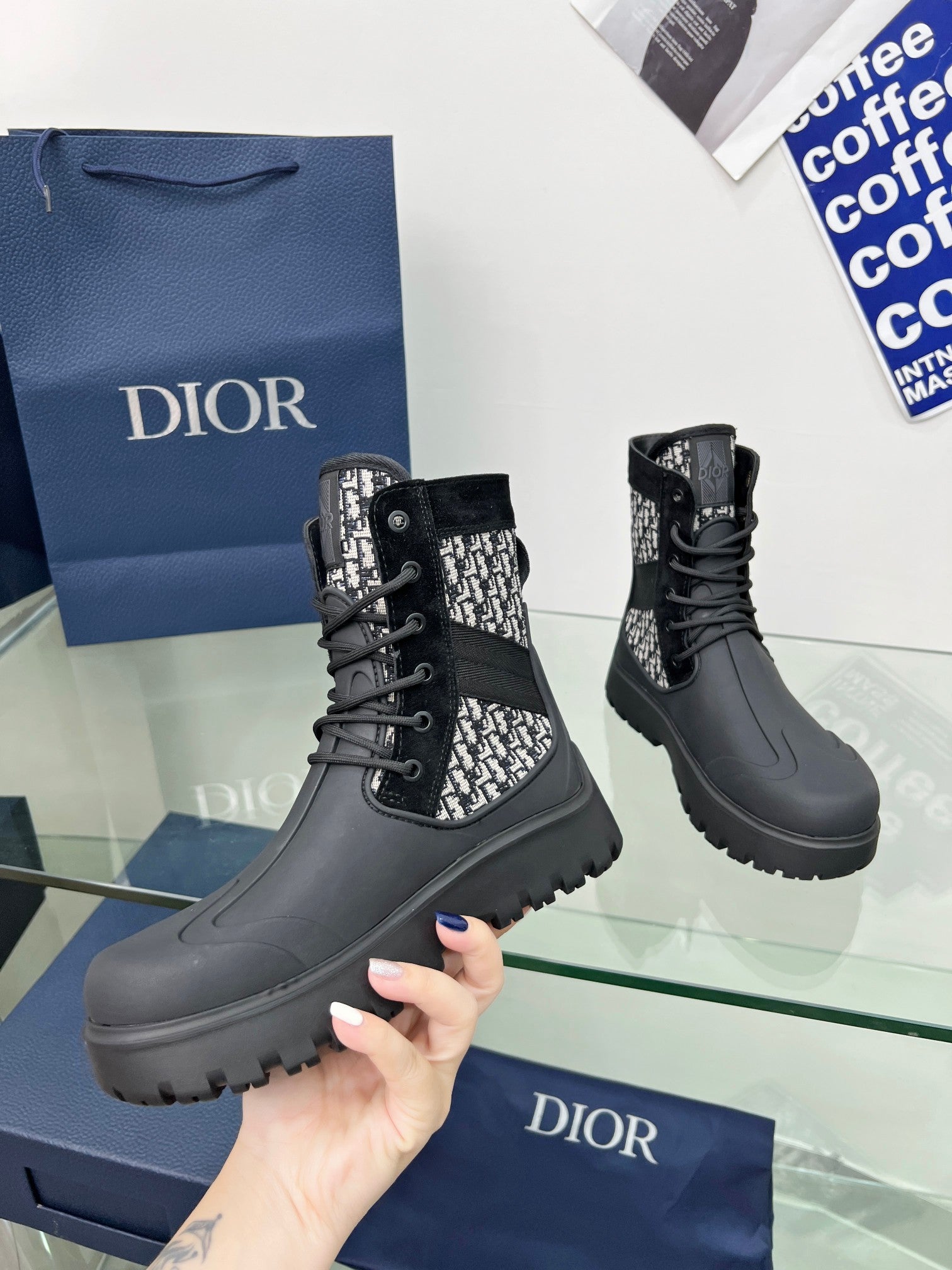 Black DG Lace-Up Boot