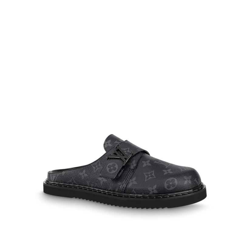 Black easy flat mule