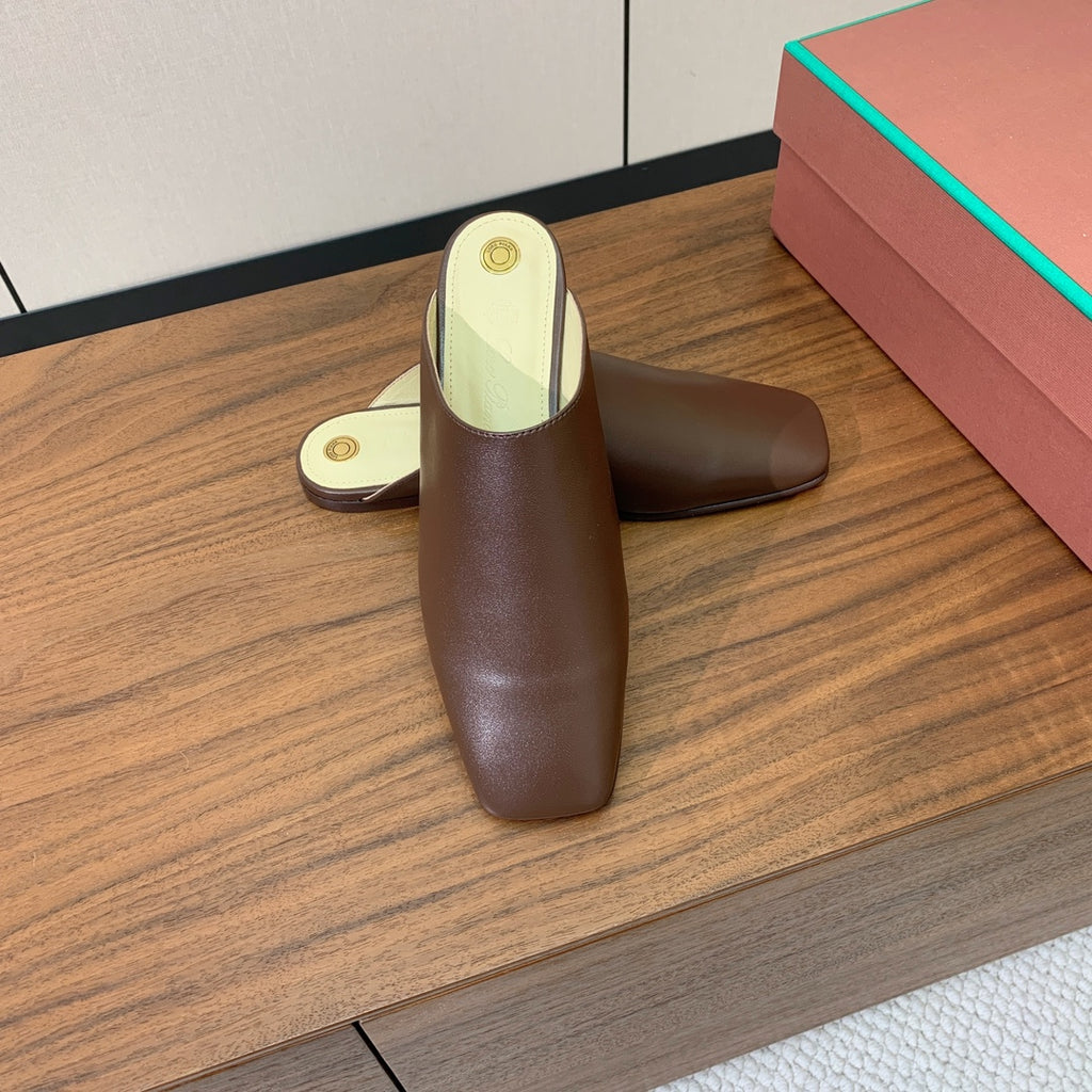 Powder Brown Alba Flat Mule