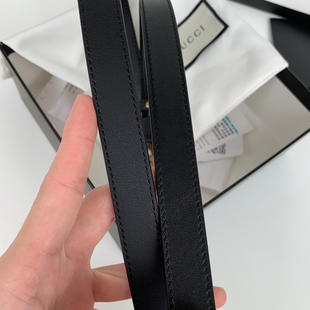 Black G leather belt 20 mm