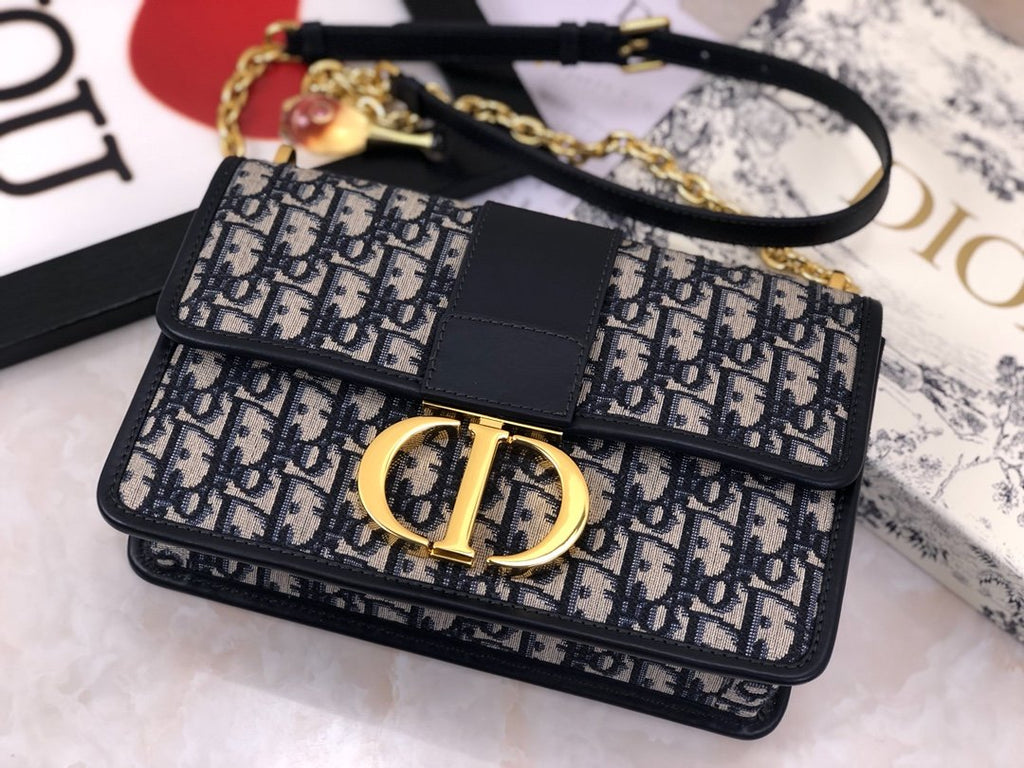 Blue 30M clutch oblique jacquard canvas flap chain bag