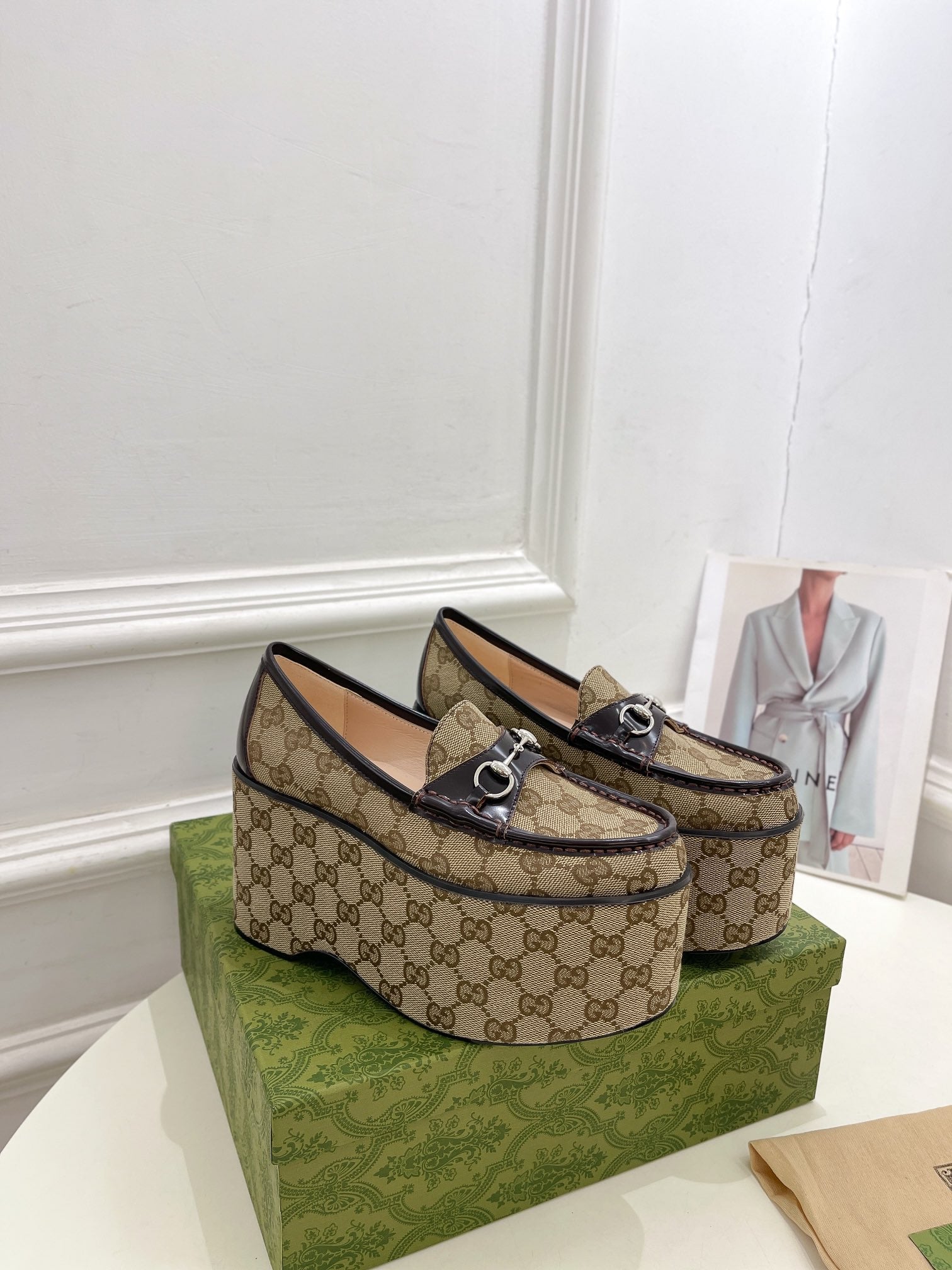 Beige & Ebony Horsebit Platform Loafer