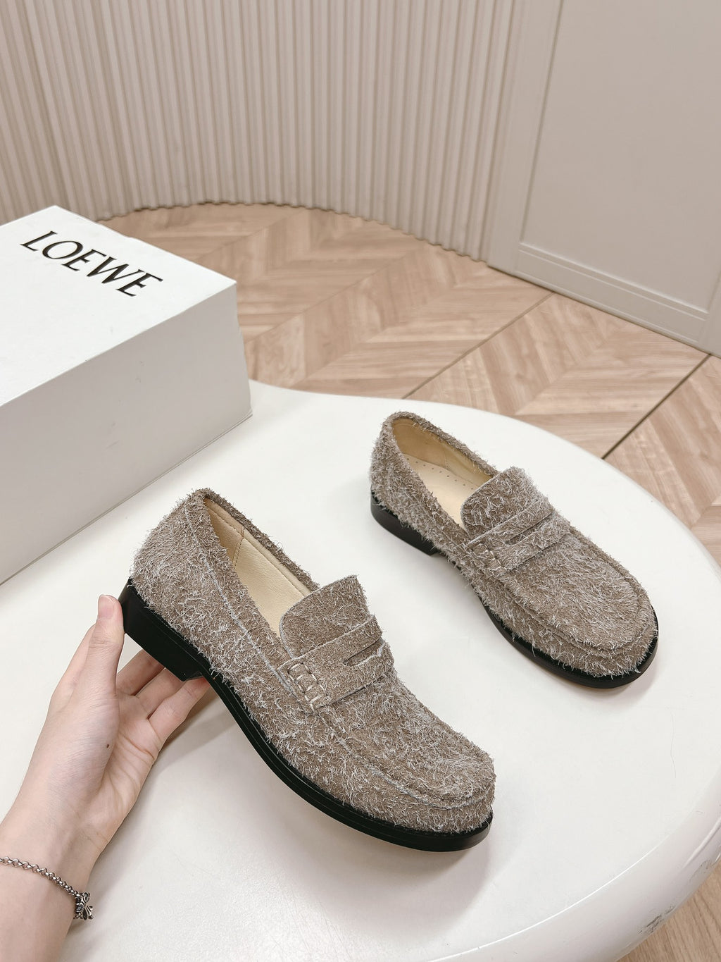 Khaki Green Campo Loafer In Brushed Suede