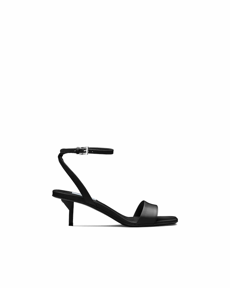 Black PR brushed leather sandals